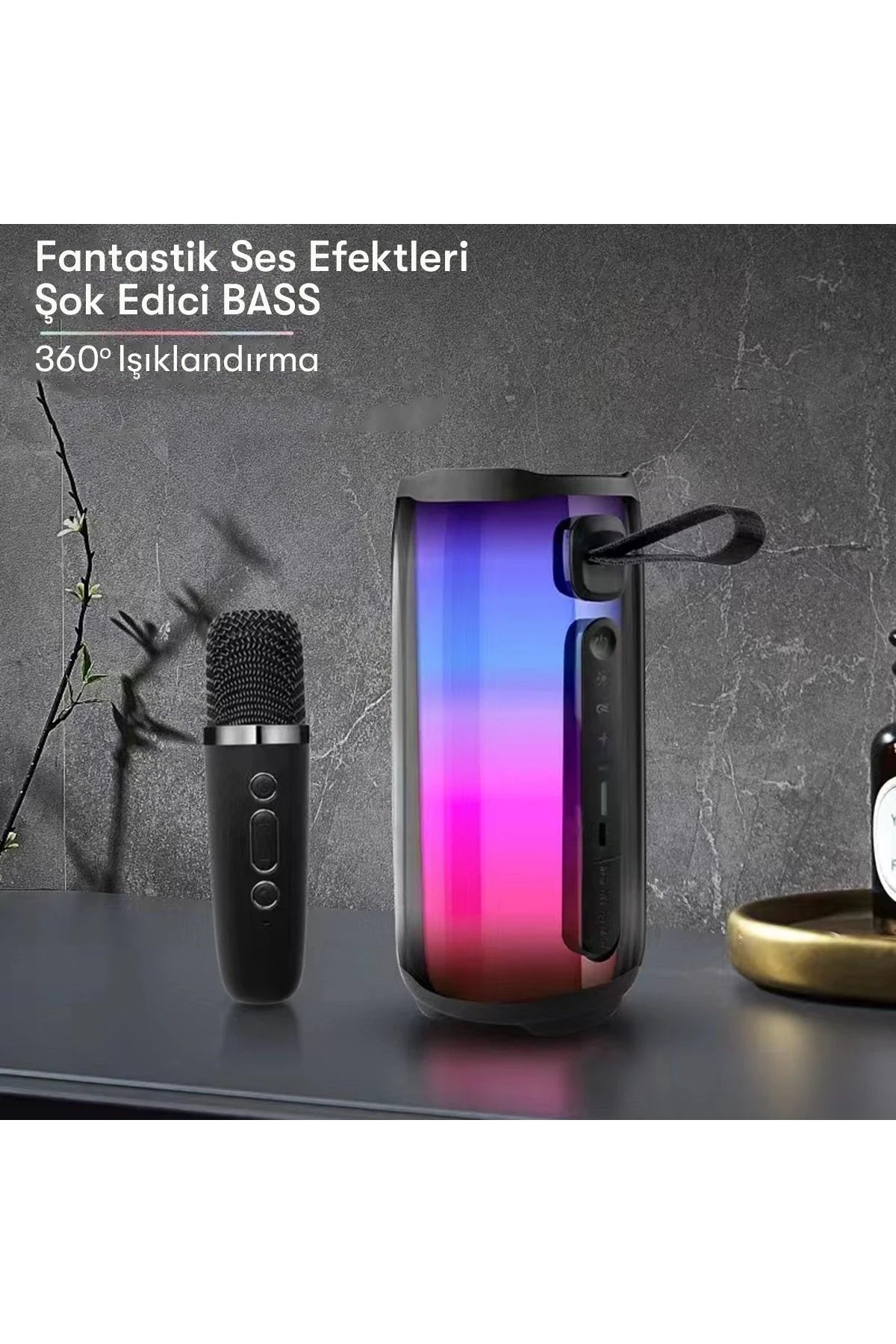 Pluse 5 – Mikrofonlu RGB Kablosuz Hoparlör | USB-C Şarj & Özel EQ