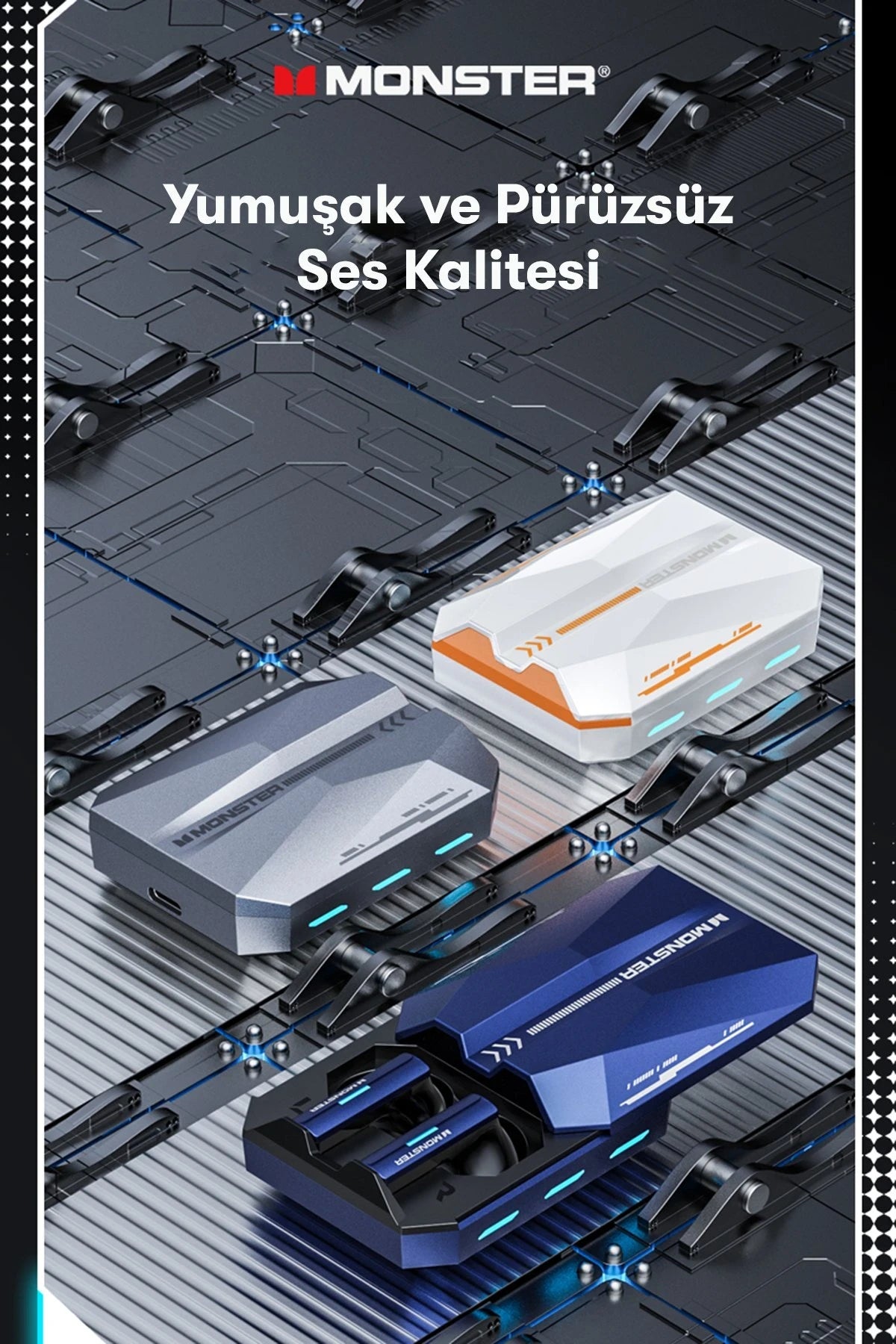Monster XKT11 – BT 5.2 Kulakiçi Kulaklık | 13 mm Sürücü, Uzun Menzil, Metal + Silika Tasarım