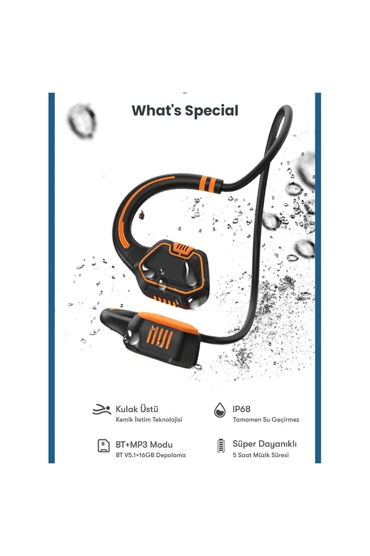 AS9 – IPX8 Suya & Toza Dayanıklı Bluetooth 5.1 Kulaklık | 5 Saat Pil & Stereo Ses