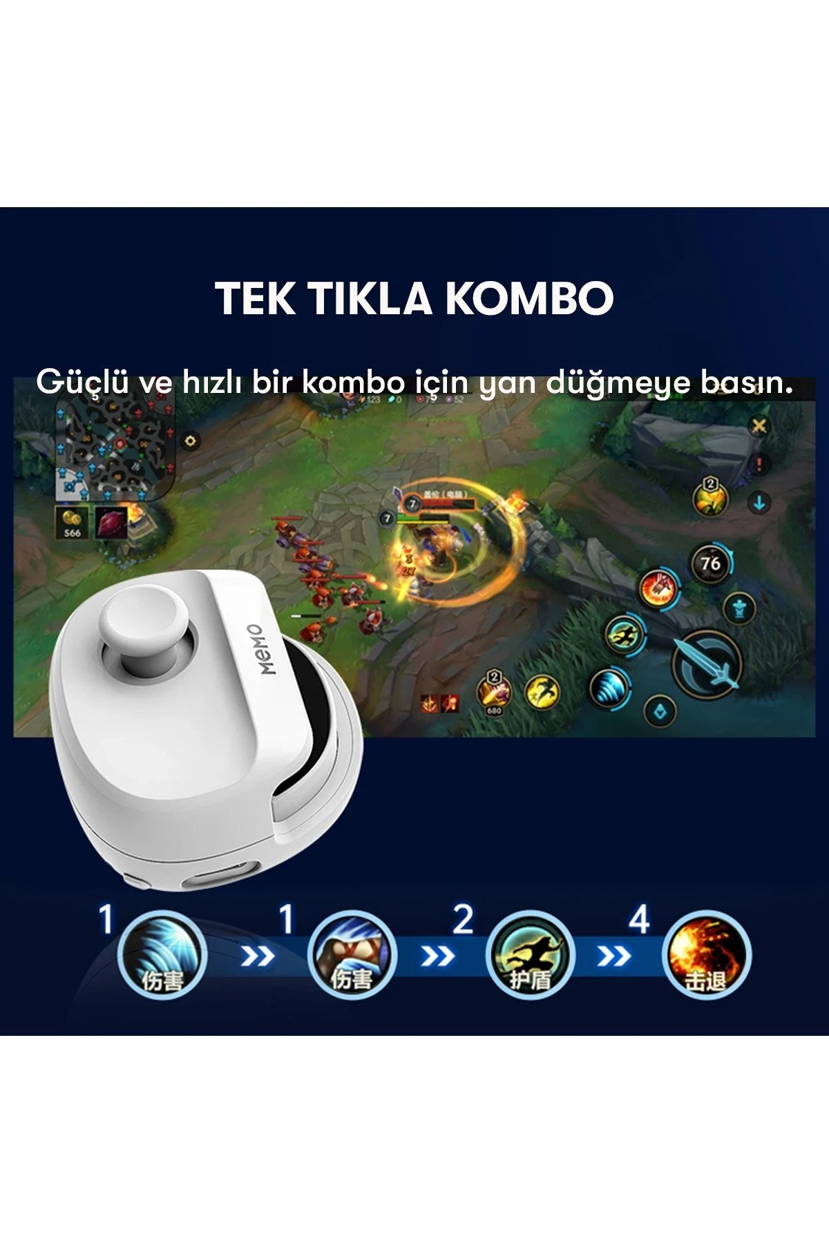 Memo MB01 – Hafif, Kablosuz Fiziksel Joystick: 12-bit ADC Kontrol & USB-C Şarj