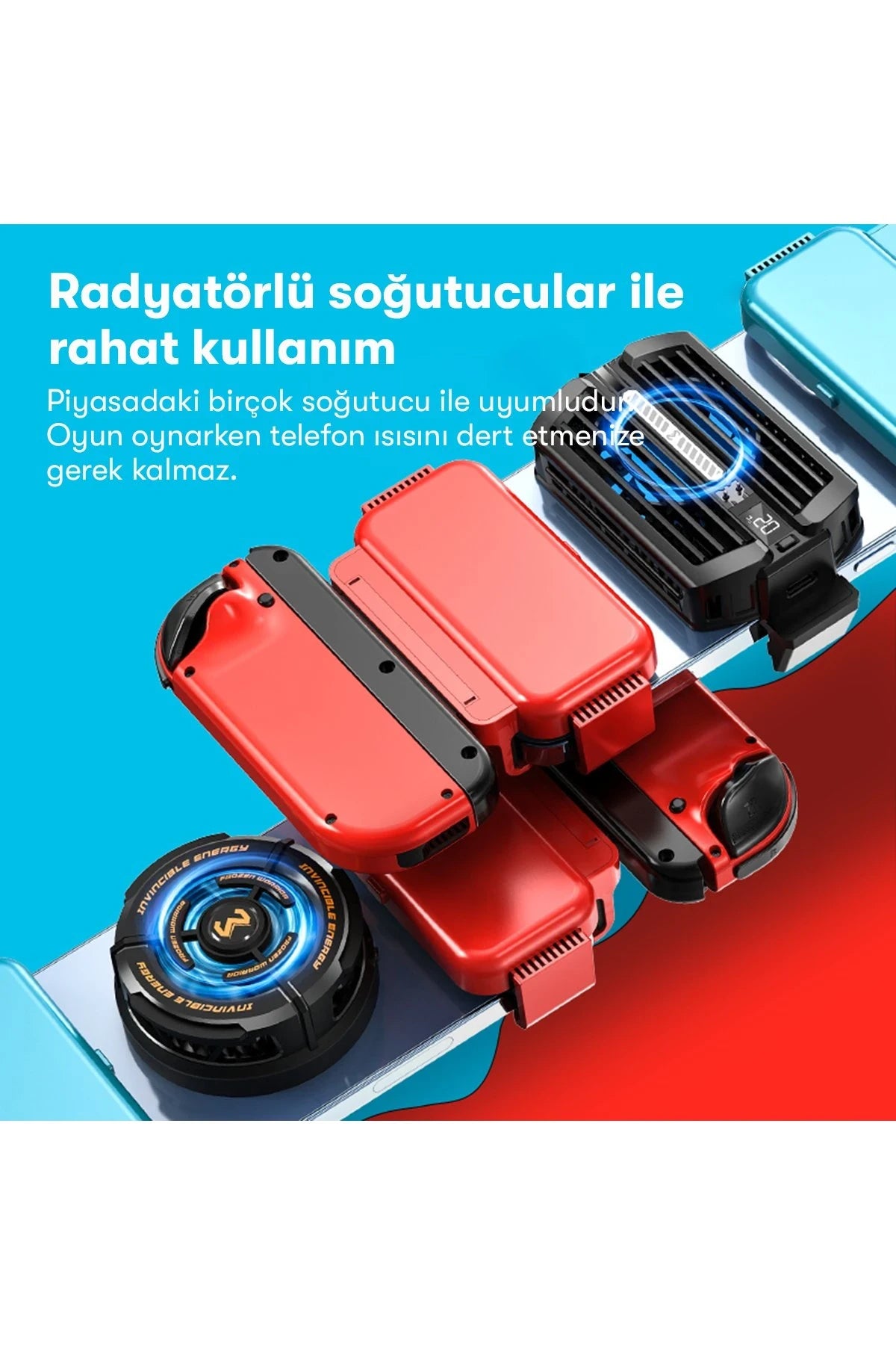 Memo N1 – Joycon Stili Telefon Tutucu: Kızıl-Mavi Enerji, Esnek Kavrayış