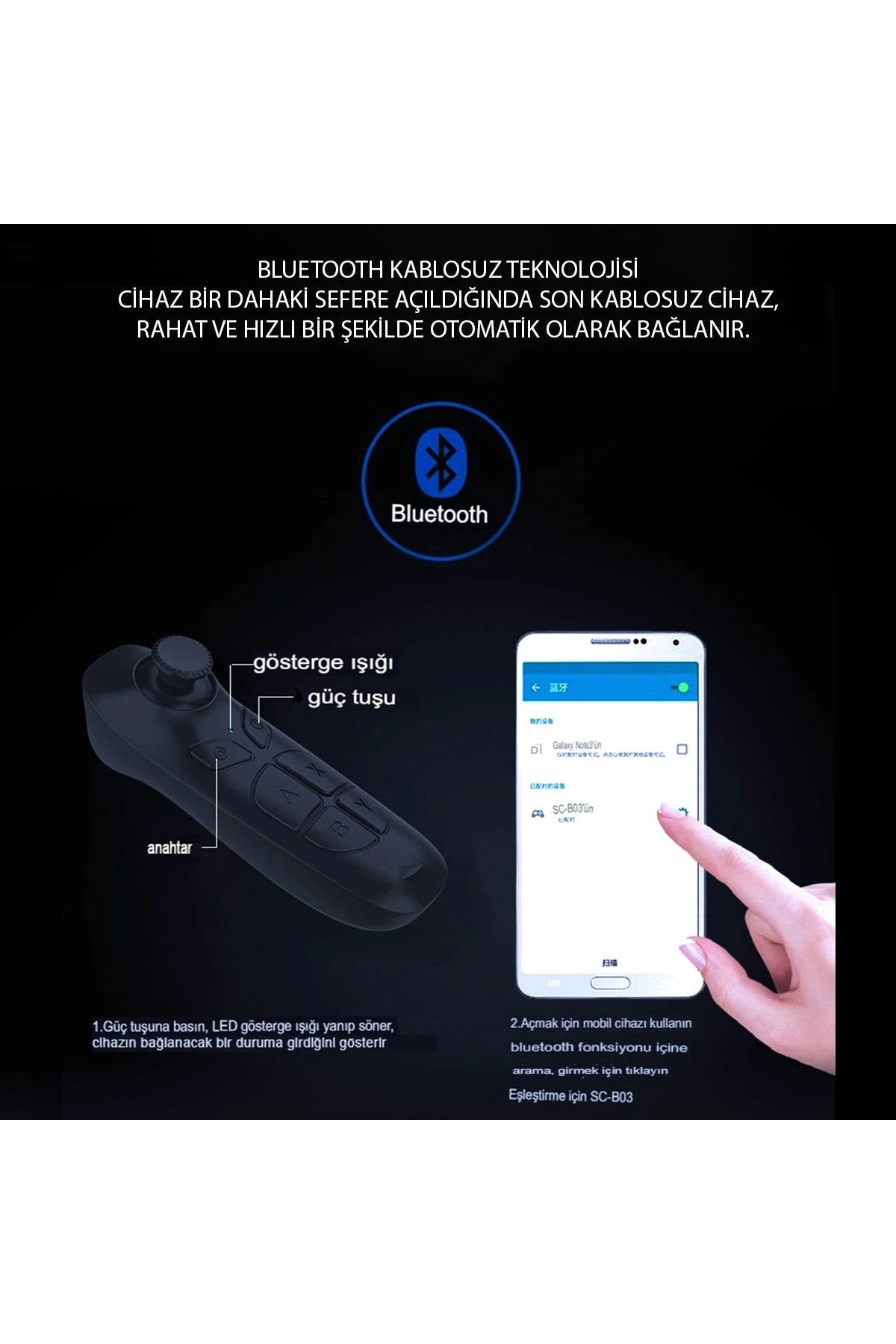 Shinecon SC-B03 Sanal Gerçeklik Gözlüğü Kumandası
