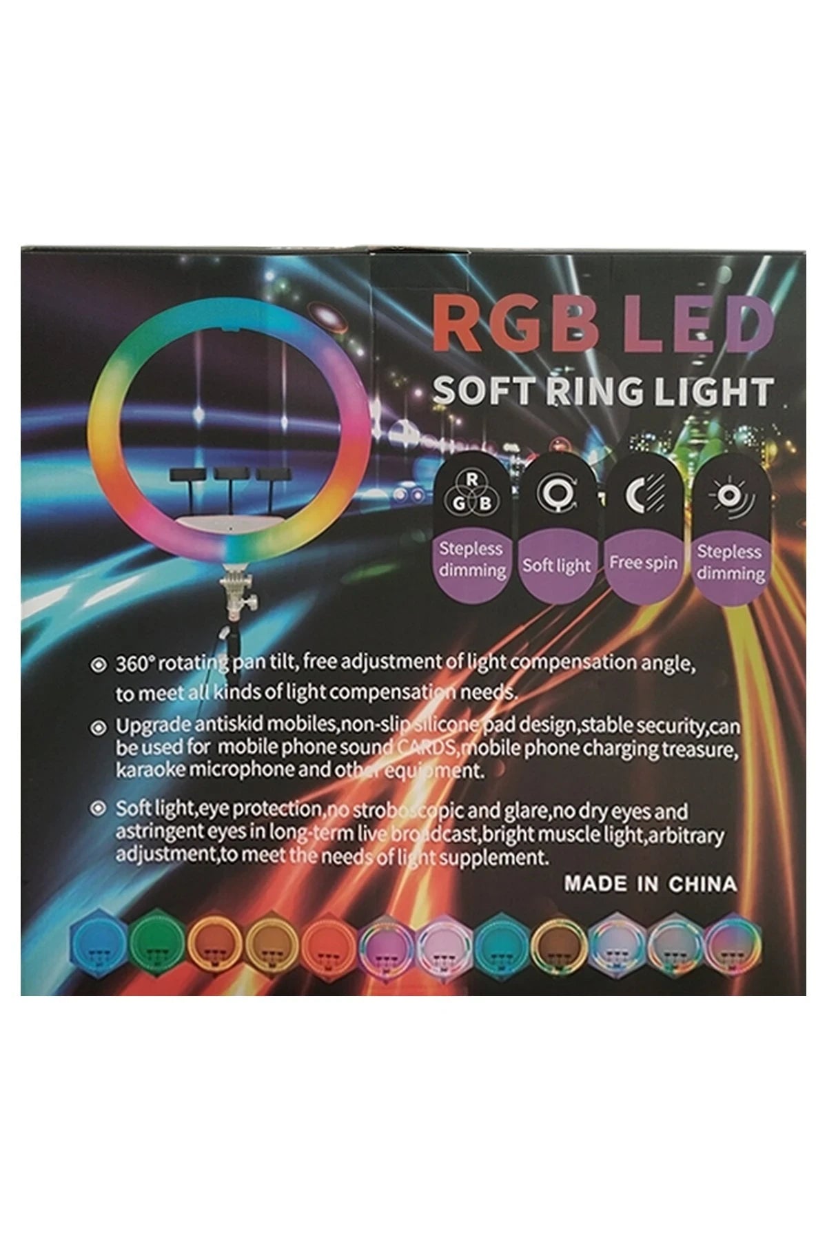 RD45 Diamond – 45 cm RGB Selfie Işığı (2.1 m Tripod, Parlaklık & Renk Kontrol, Gölgesiz & Sarsıntısız)