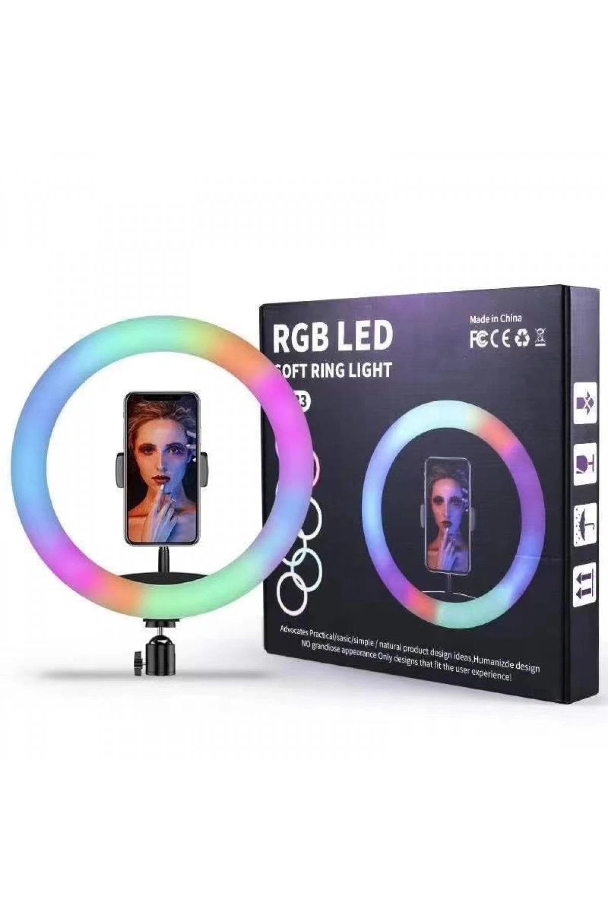 MJ26 Tripodlu Selfie Işığı – RGB Halka, Ayarlanabilir Işık & 2,1 m Tripod
