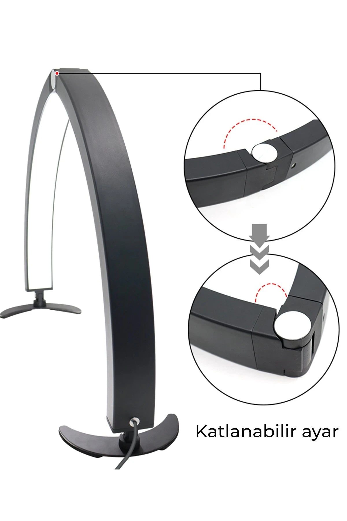 HD-M10X – 73 cm Yarım Ay LED Güzellik Işığı (40 W, 3200–5600 K, 300 LED, CRI > 90)