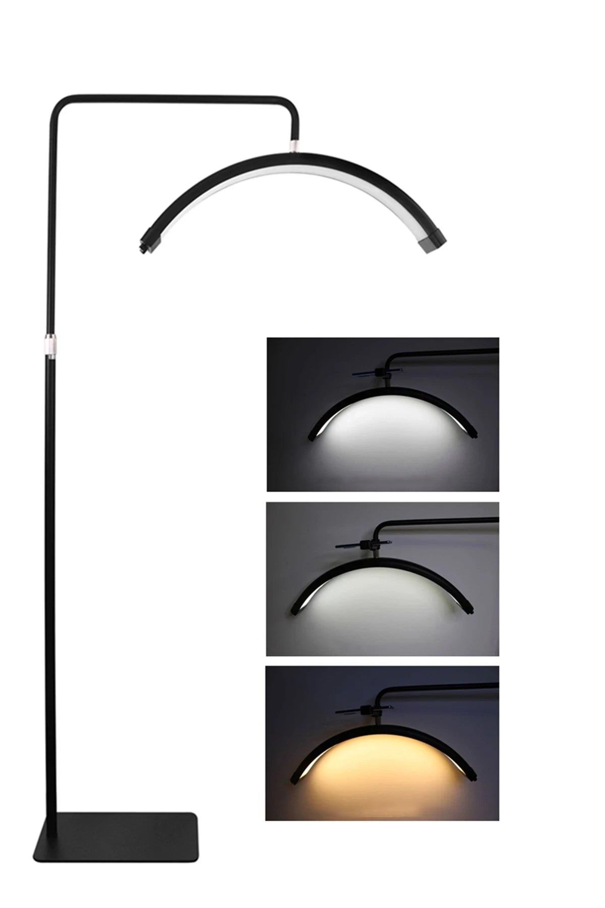 HD-M8X – 70 cm Yarım Ay LED Güzellik Işığı (50 W, 3200–6000 K, 3600 lm, 360° Döner)
