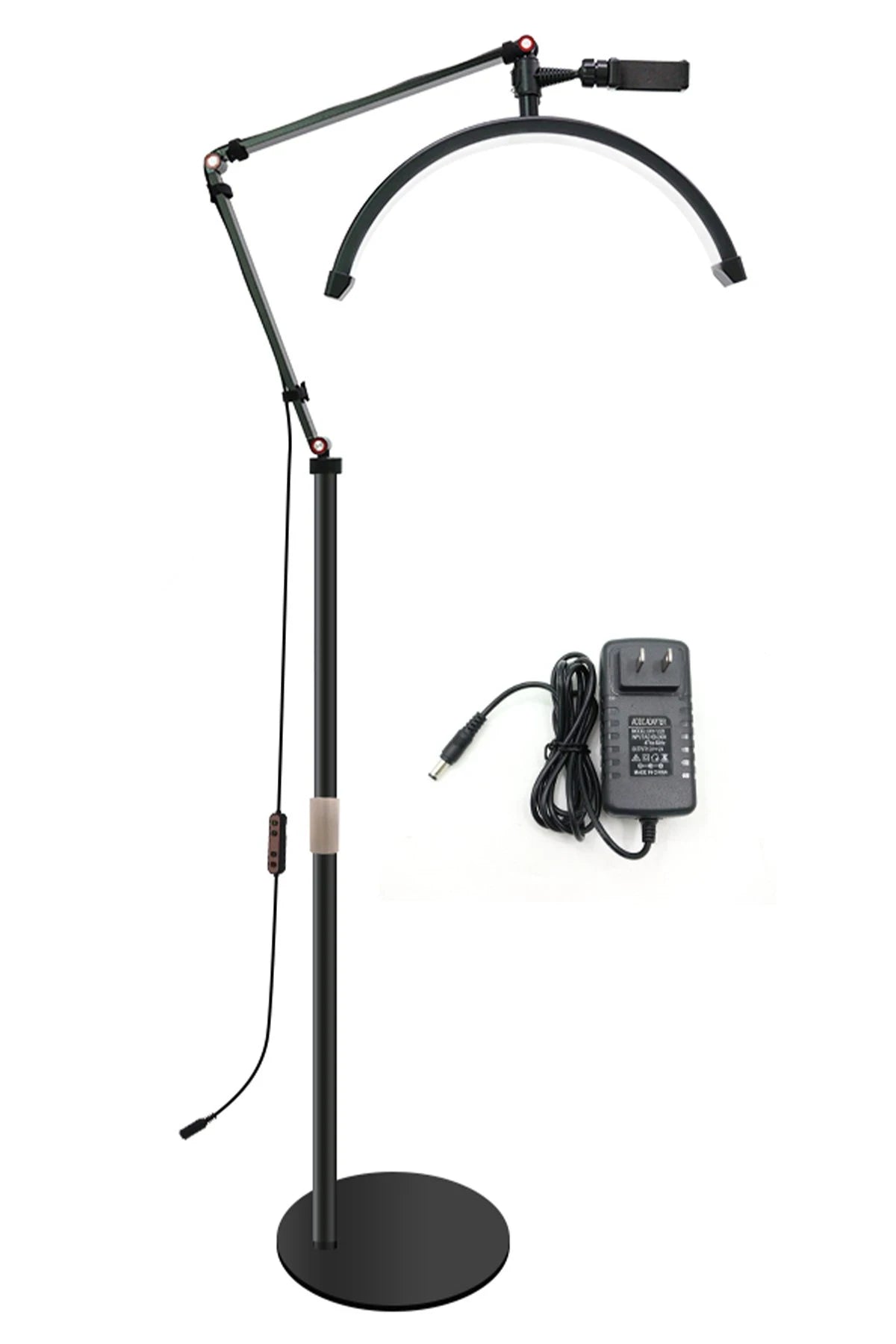HD-M2X – Yarım Ay 50 cm LED Güzellik Işığı (180 LED, 3200–5500 K, 2200 LUX, Masa Kelepçeli)