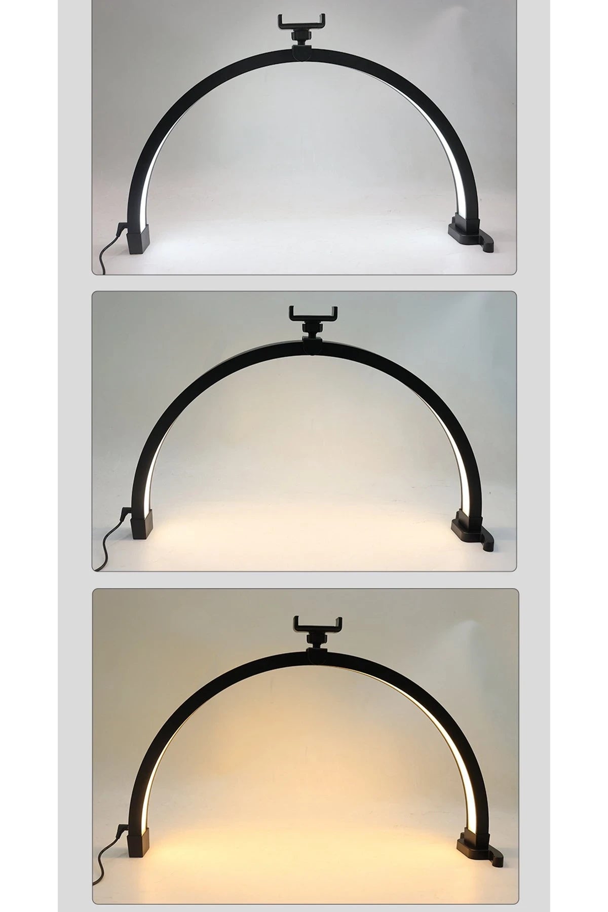 HD-M13X – 56 cm Yarım Ay LED Güzellik Işığı (Çift Renk, CRI > 90, Uzaktan Kumanda)