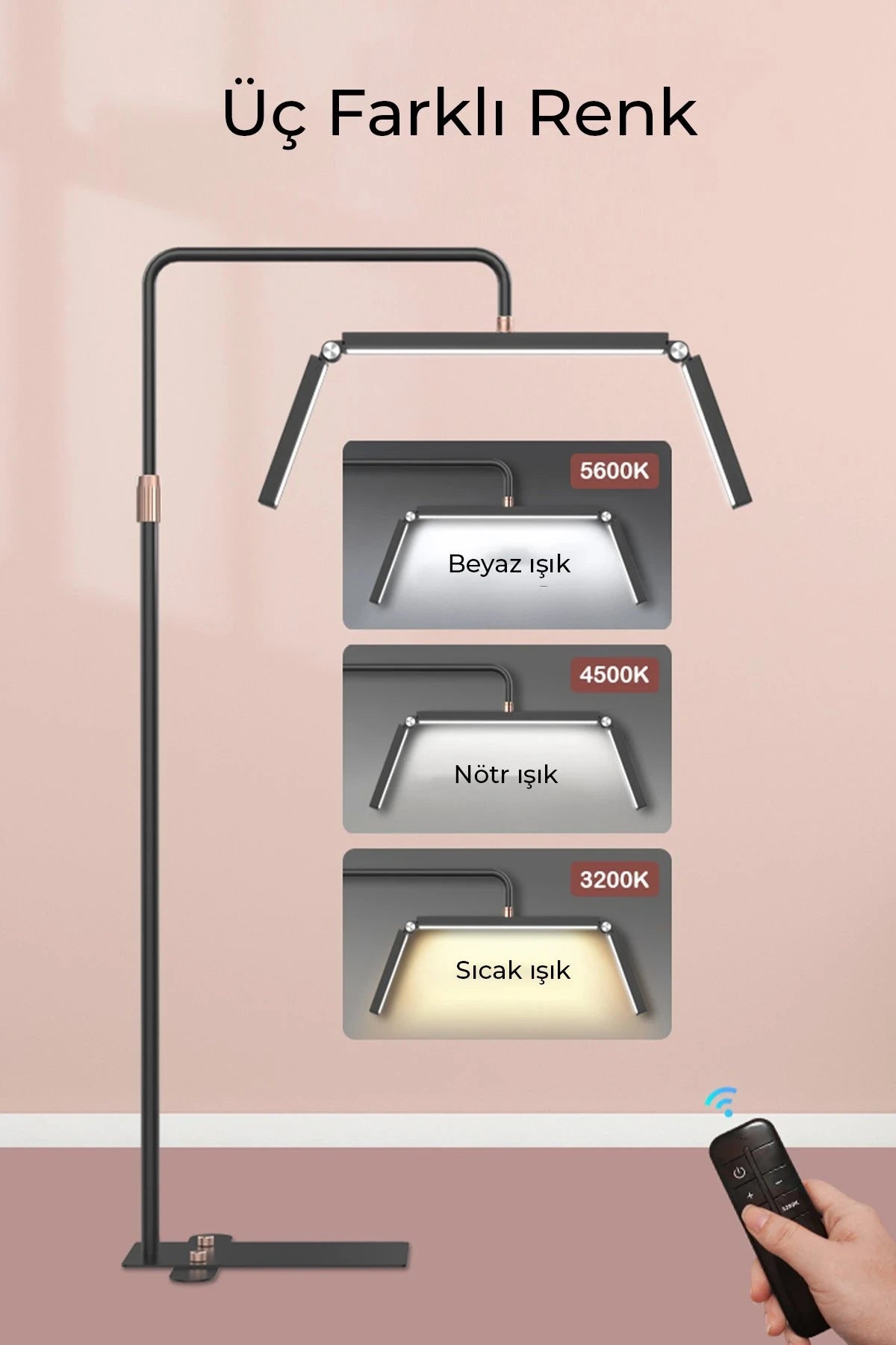 HD-M9X – 93 cm Yarım Ay LED Güzellik Işığı (308 LED, 40 W, 3000–6000 K, Alüminyum/ABS)