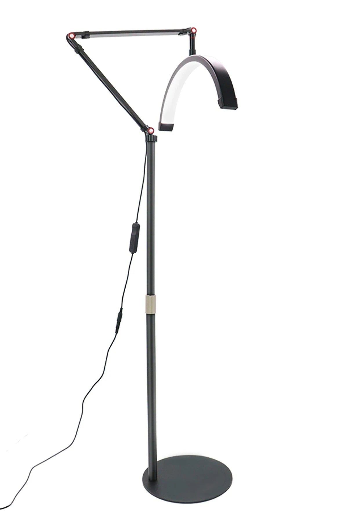 HD-M2X – Yarım Ay 50 cm LED Güzellik Işığı (180 LED, 3200–5500 K, 2200 LUX, Masa Kelepçeli)