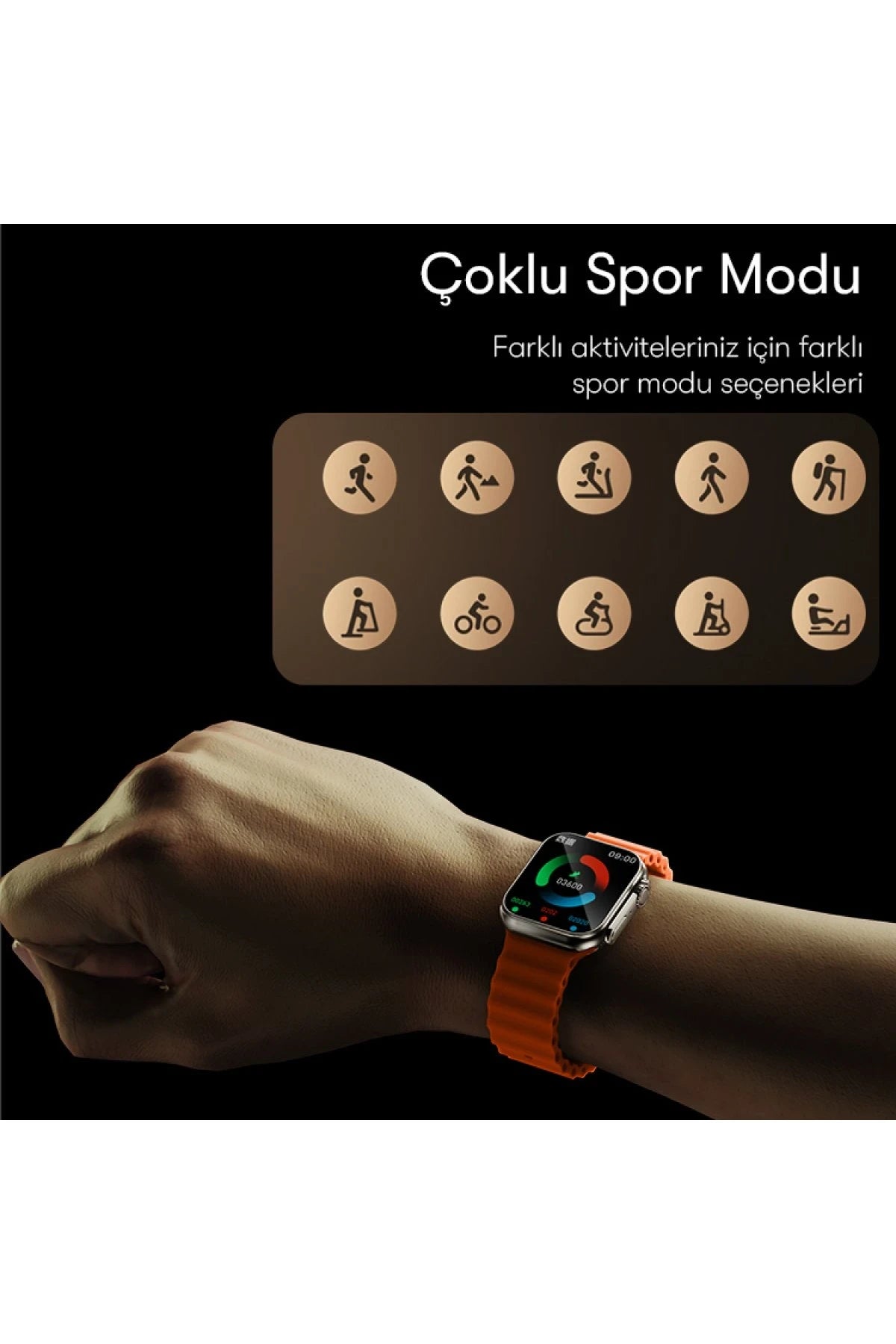 IO19 – 2″ IPS Akıllı Saat | IP68, 180 Spor Modu & Kablosuz Arama