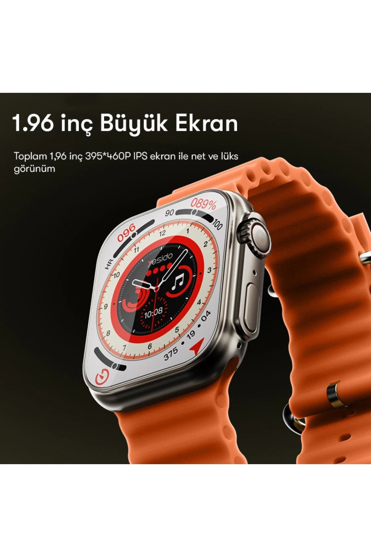 IO19 – 2″ IPS Akıllı Saat | IP68, 180 Spor Modu & Kablosuz Arama