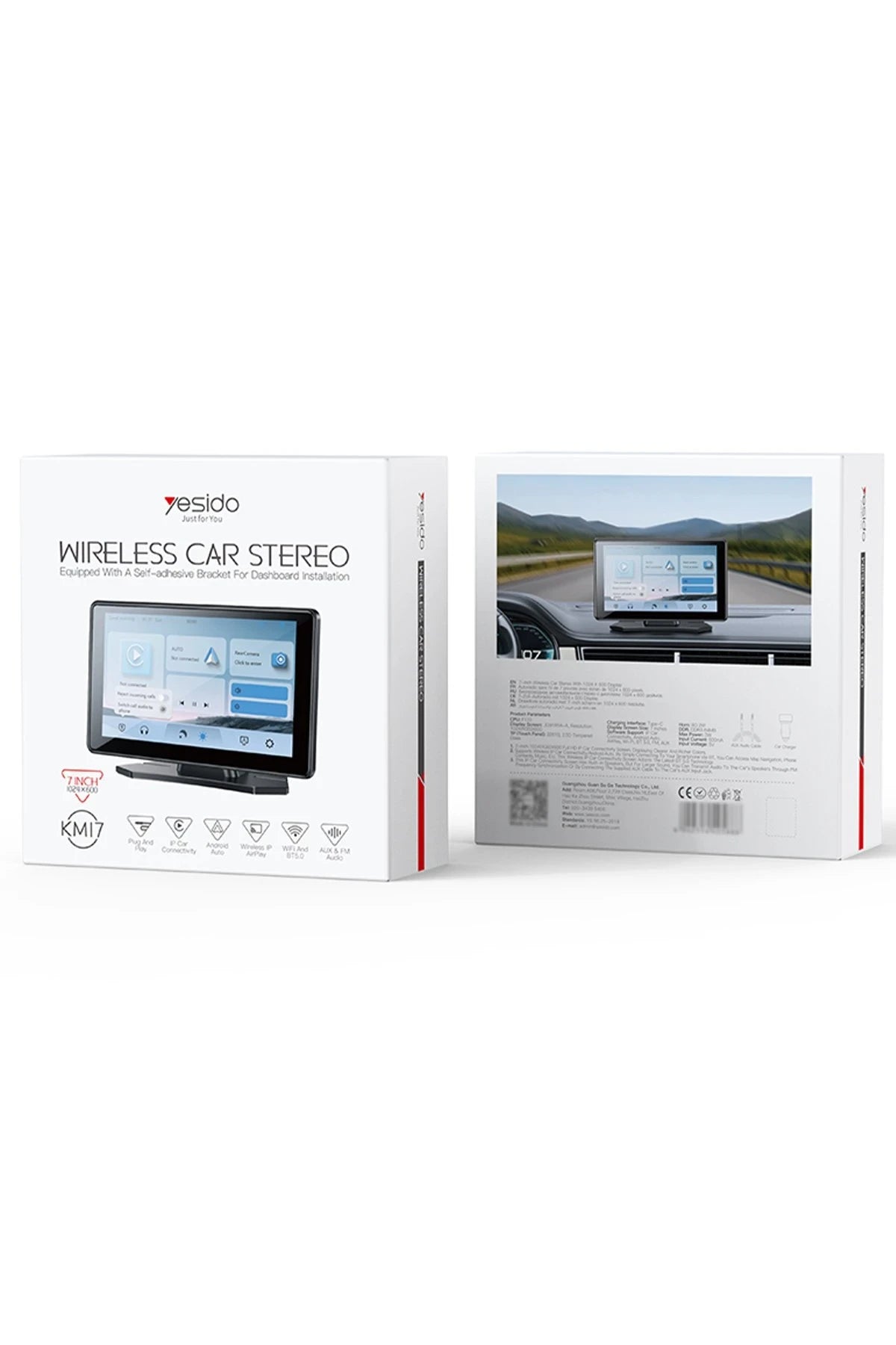 KM17 – 7″ Dokunmatik CarPlay / Android Auto Ünitesi: Wi-Fi, BT 5.0, FM, AUX ve AirPlay ile