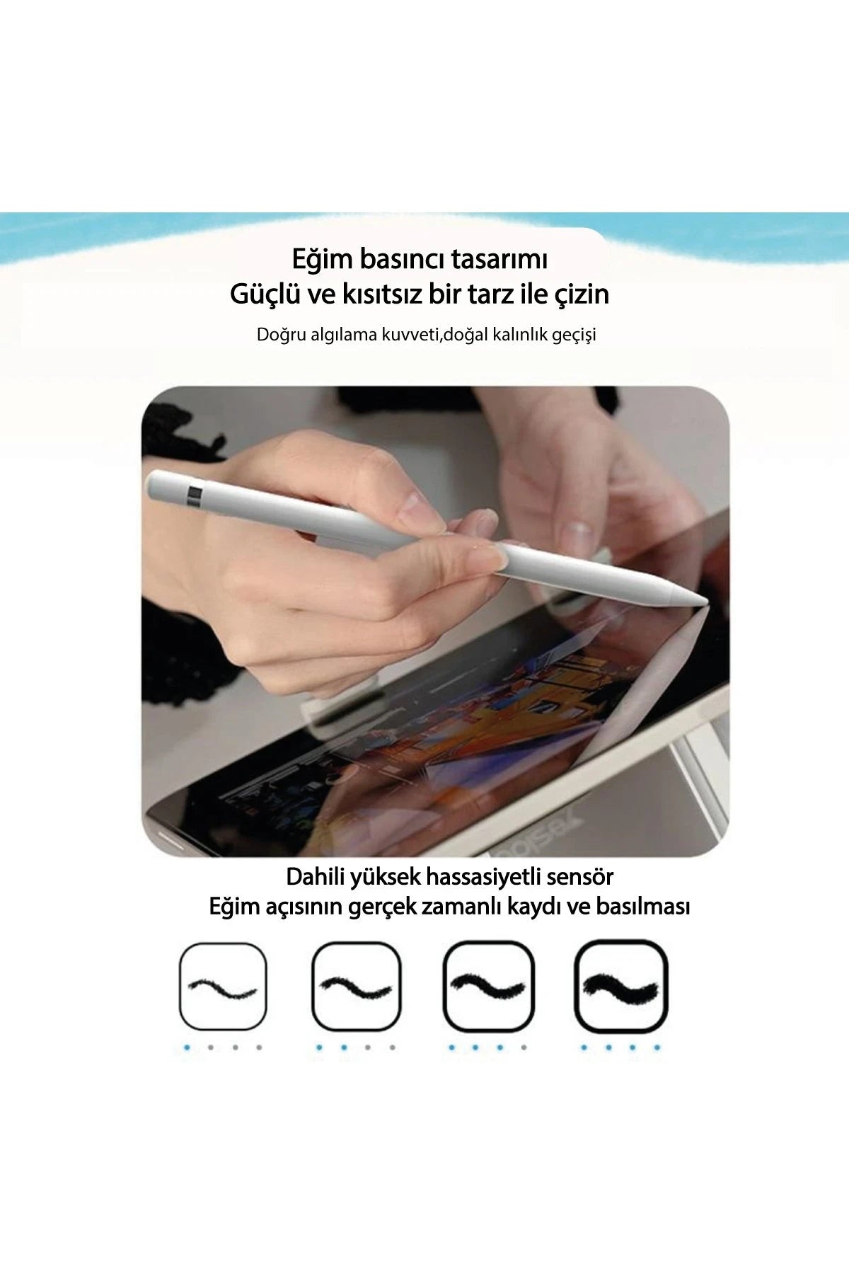 ST13 BT 5.1 Capasitive Lightning Dokunmatik Stylus Pen Kalem