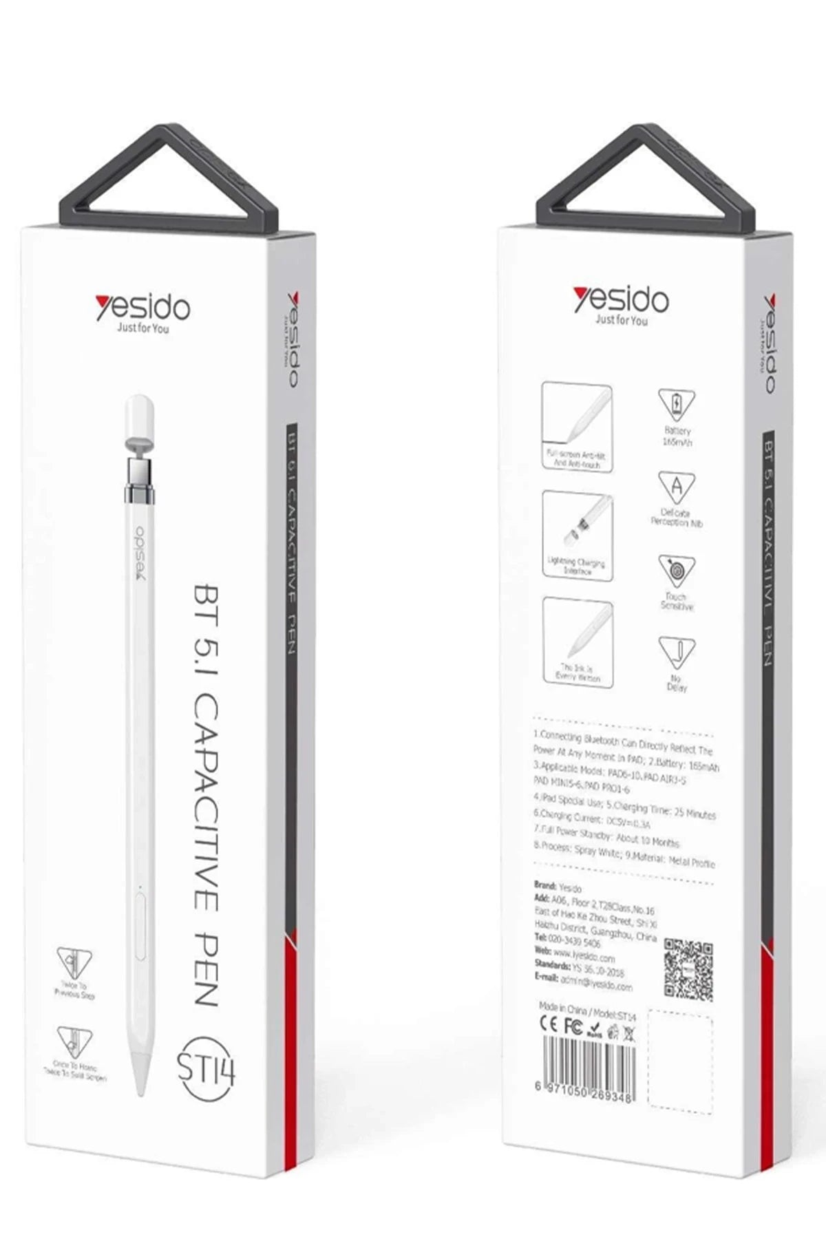 ST14 BT 5.1 Capasitive Type-C Dokunmatik Stylus Pen Kalem