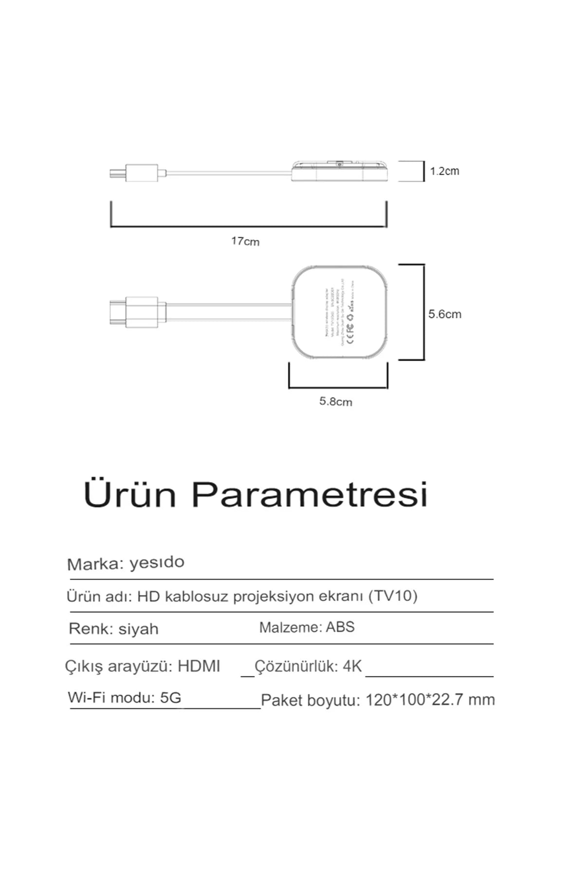 TV10 2.4G 4K Kablosuz Görüntü Aktarıcı