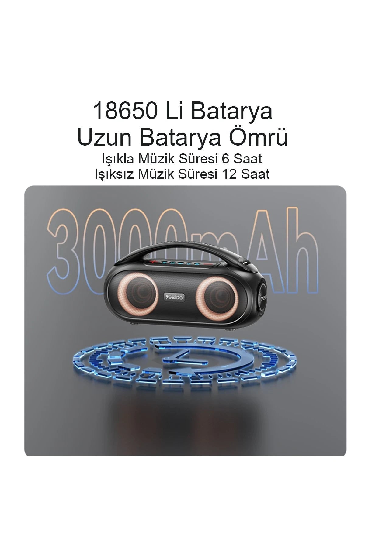 YSW19 – 40 W RGB Bluetooth Hoparlör | 3000 mAh Batarya & Karaoke Mik Girişi