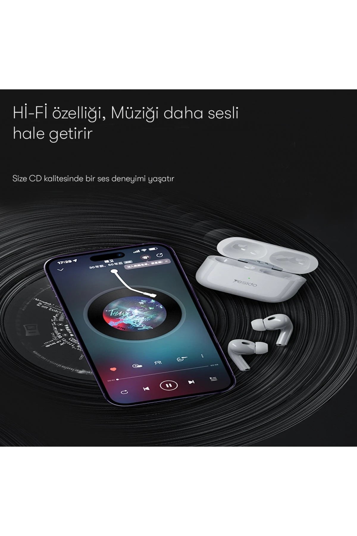 TWS16 – ANC’li, Kablosuz Şarj ve Lightning Destekli Bluetooth TWS Kulaklık