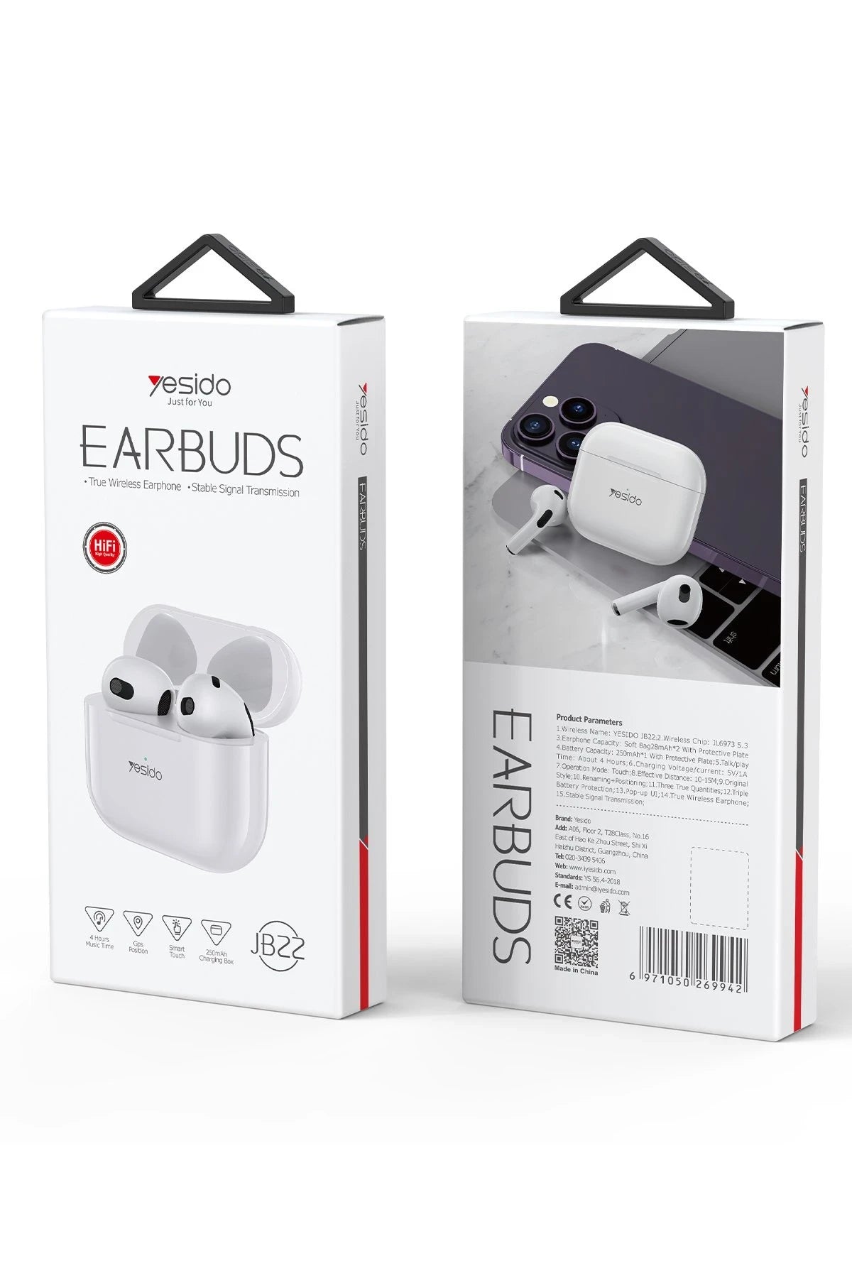 JB22 – BT 5.0 TWS AirPods Kulaklık | 4 Saat Oynatma & 18 Saat Toplam Pil
