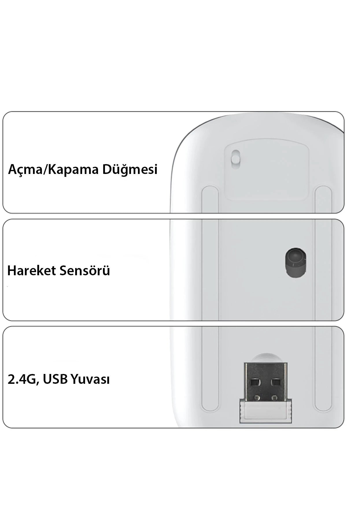 KB15 2.4G Ergonomik Kablosuz Mouse