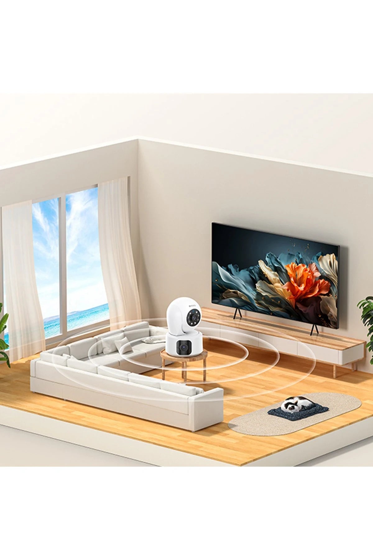 KM16 1080P 4MP Wifi 360 Gece Görüş Dual Kamera